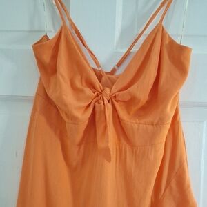 Orange Strappy Dress with Bow Detail